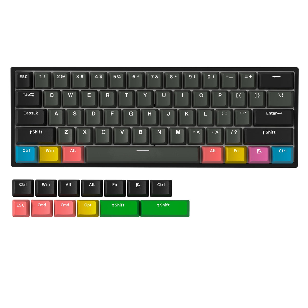 XVX H61 60% Aluminum RGB Mechanical Keyboard