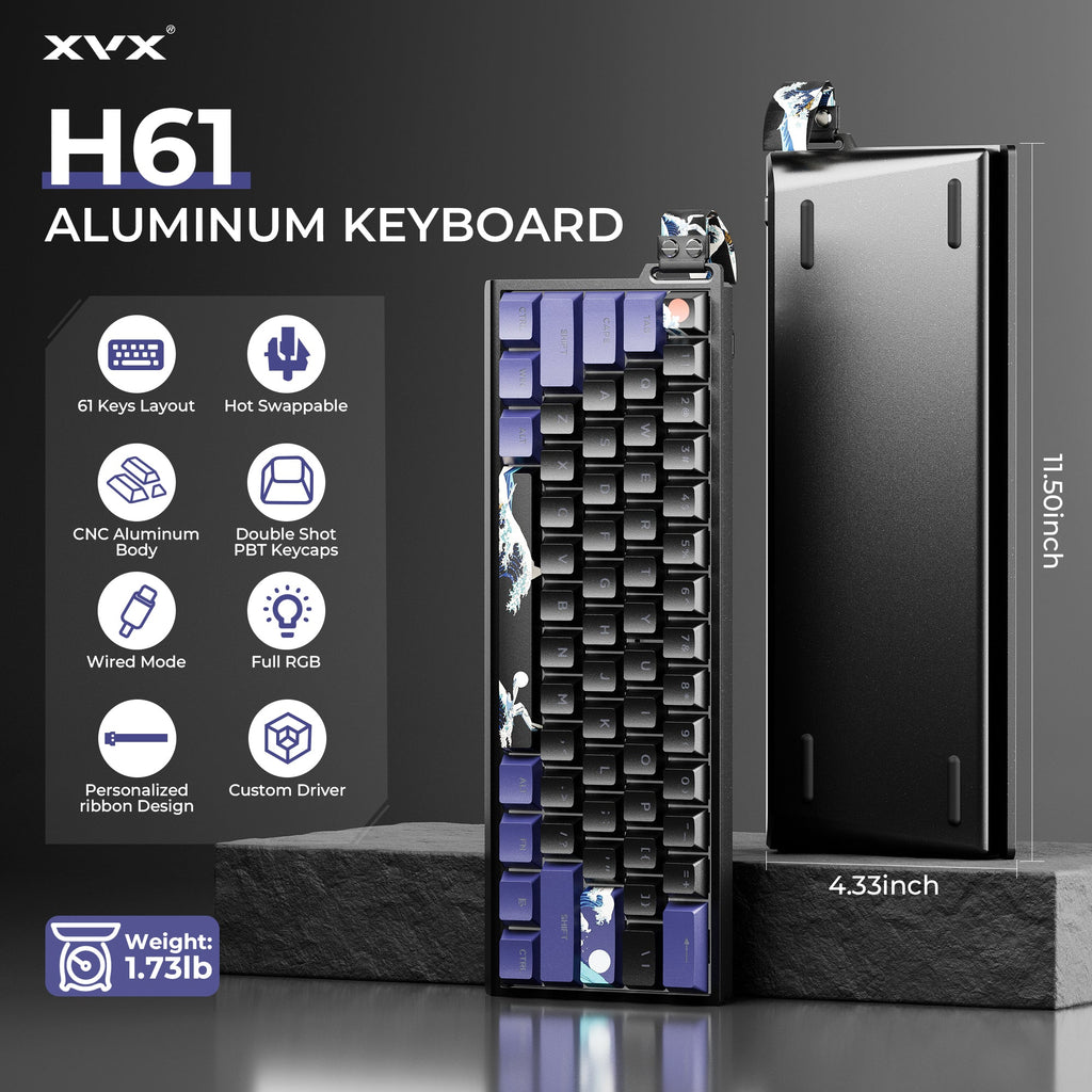 XVX H61 60% Aluminum RGB Mechanical Keyboard