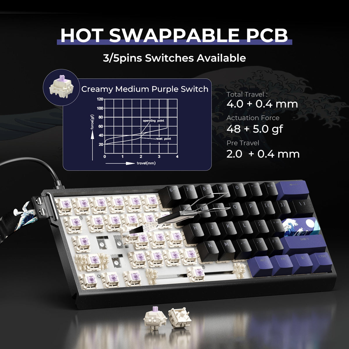 XVX H61 60% Aluminum RGB Mechanical Keyboard
