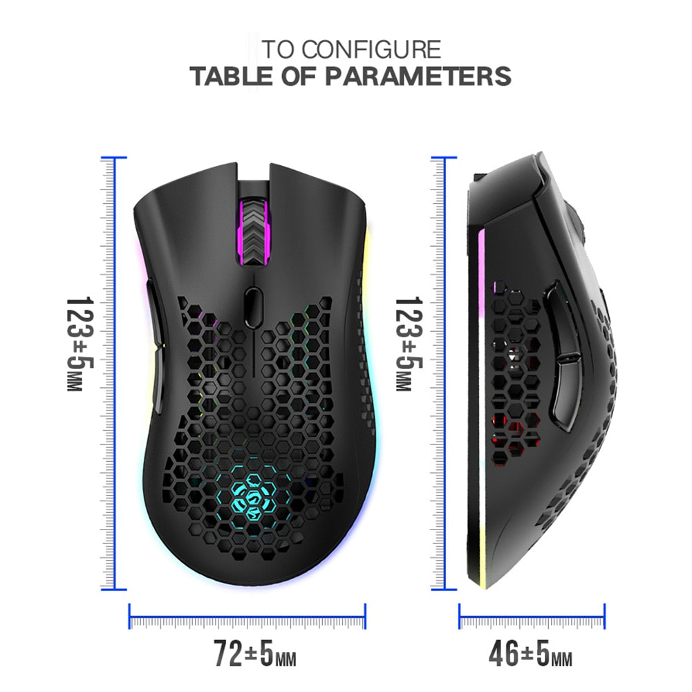 Honeycomb Lightweight Wireless RGB Gaming Mouse