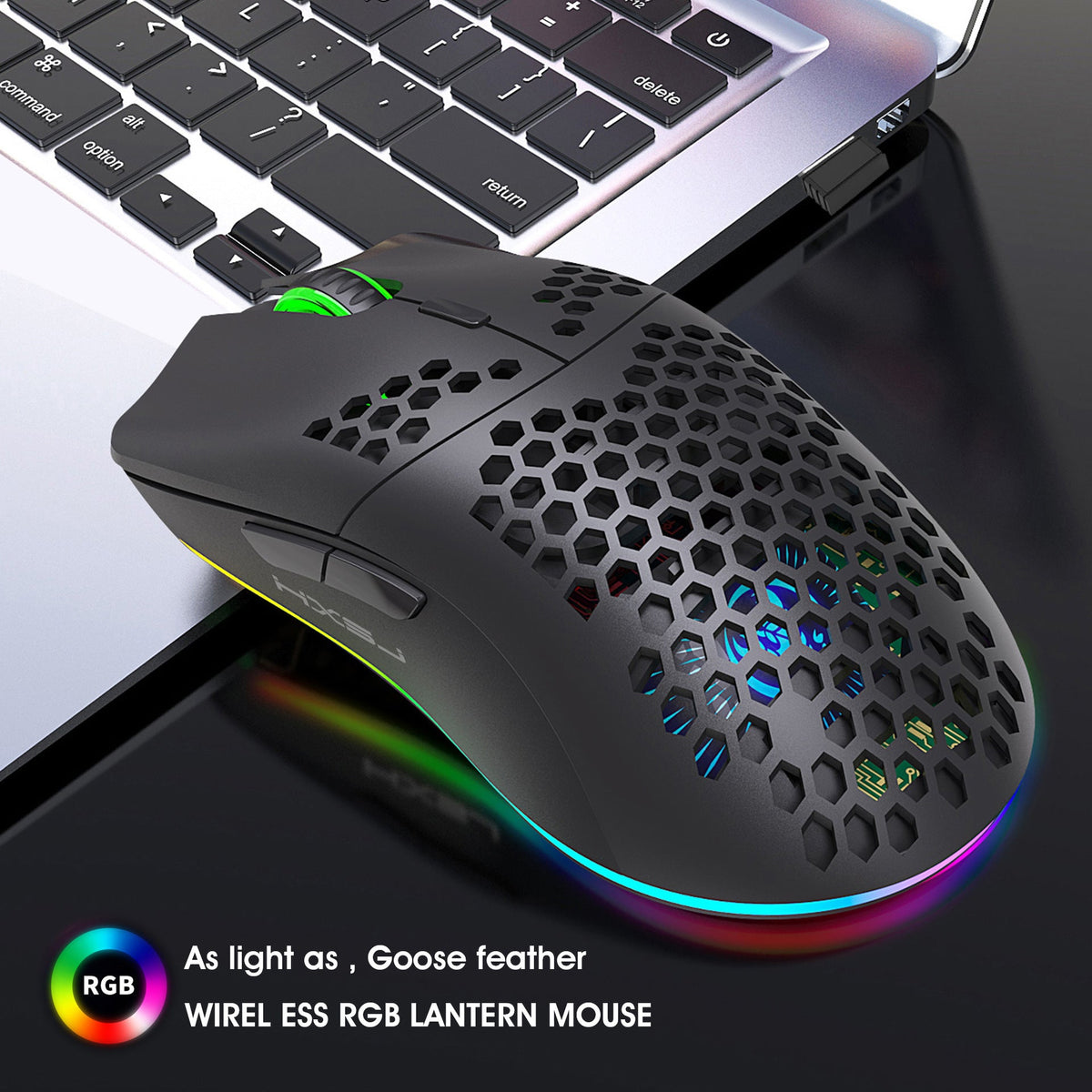Hollow-Shell Wireless RGB Gaming Mouse