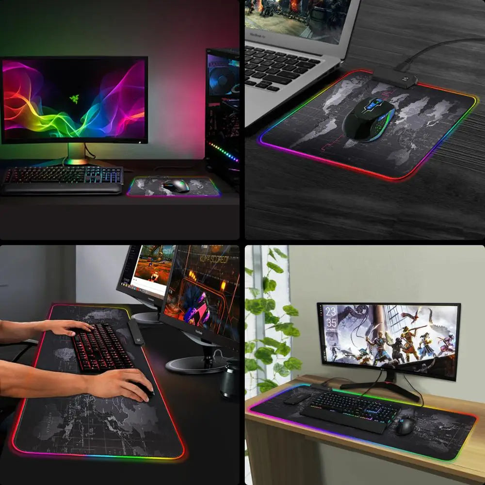 World Map Gaming Desk Mat (RGB and Non-RGB)
