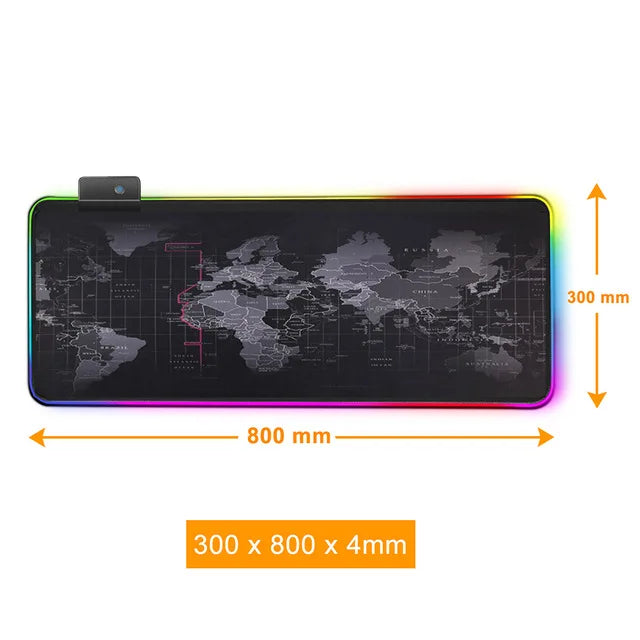 World Map Gaming Desk Mat (RGB and Non-RGB)