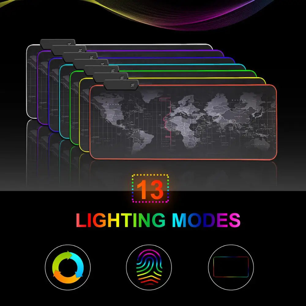 World Map Gaming Desk Mat (RGB and Non-RGB)