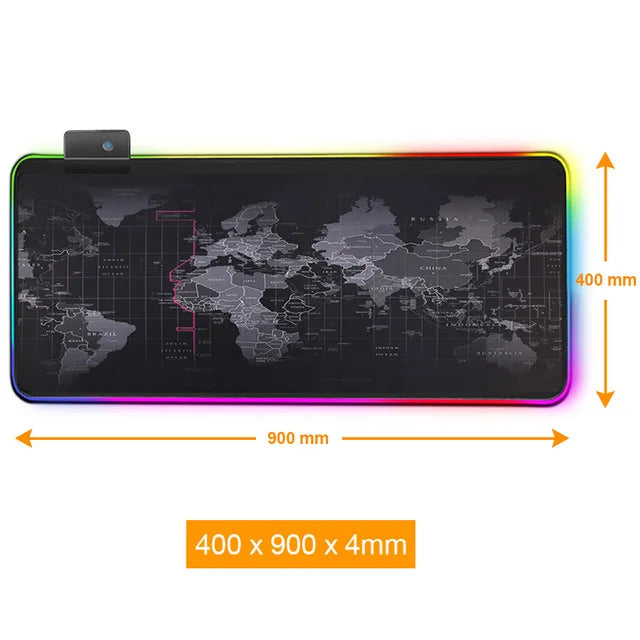 World Map Gaming Desk Mat (RGB and Non-RGB)