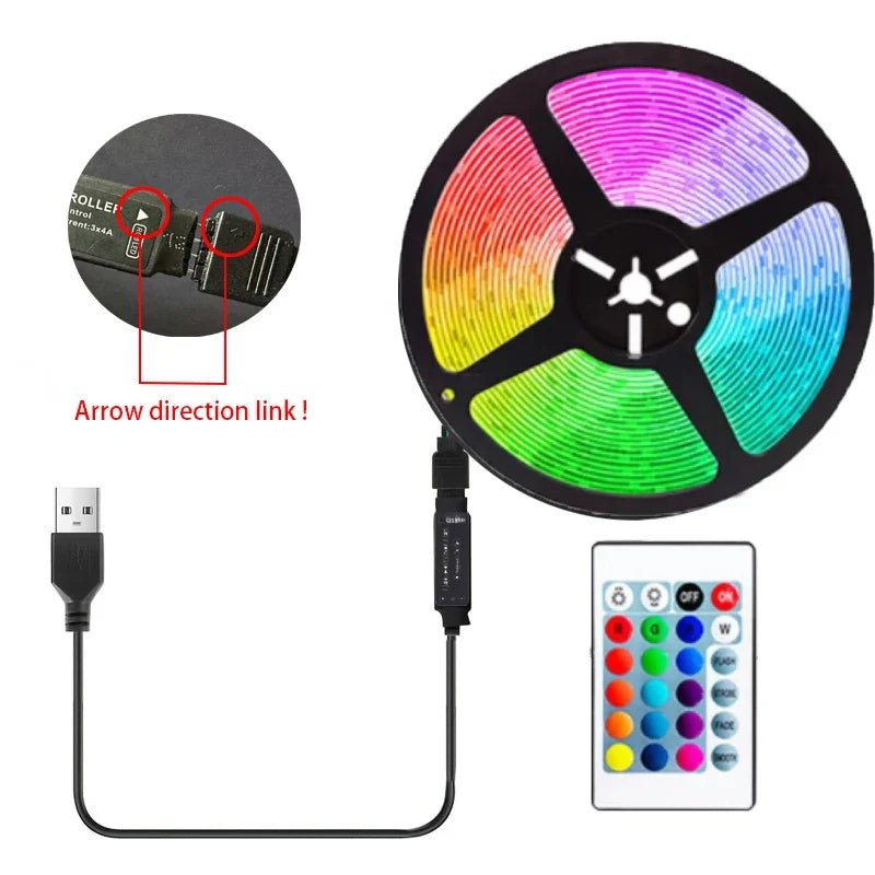 5M USB RGB LED Light Strip with Remote