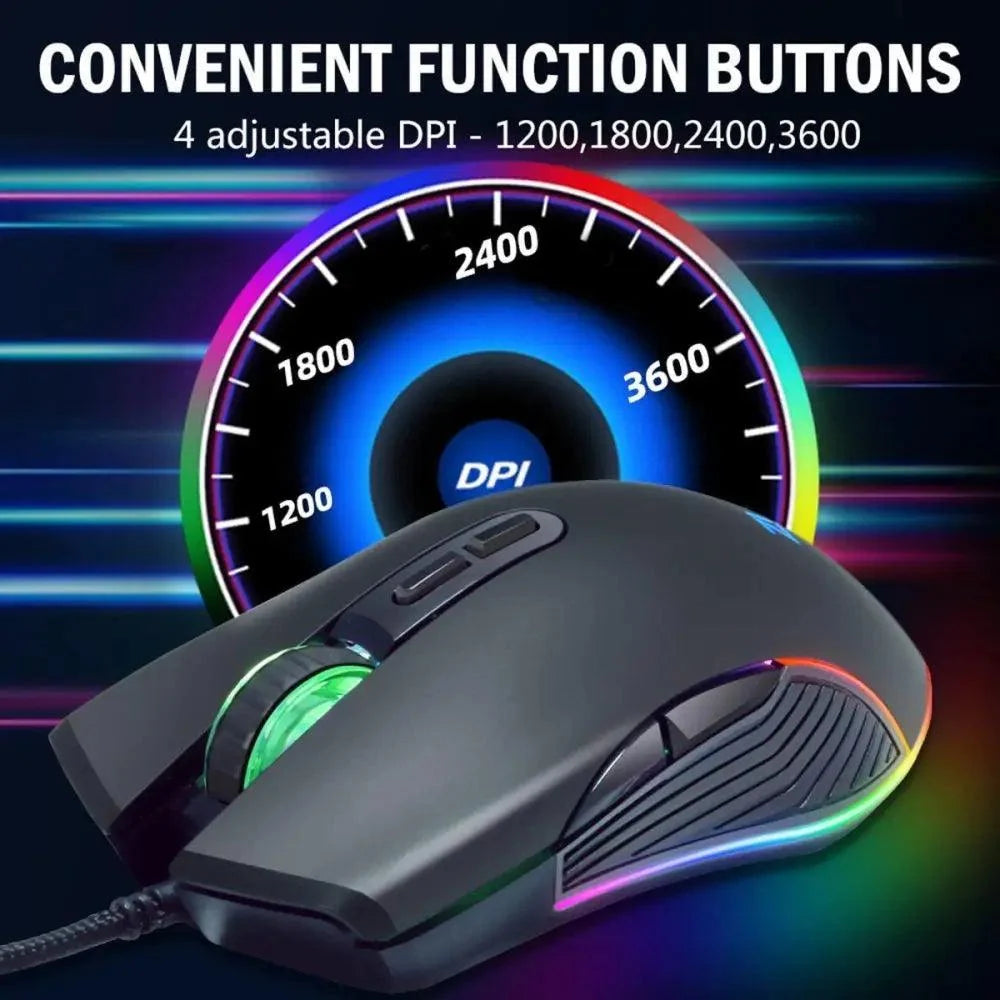 Ergonomic Wired RGB Gaming Mouse